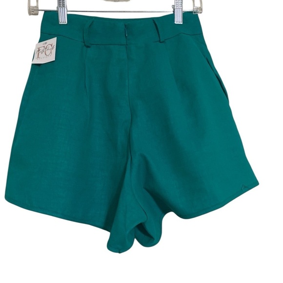 Peekskill set pant blouse women S teal ruffles button down event vacation Y2K - Picture 8 of 12